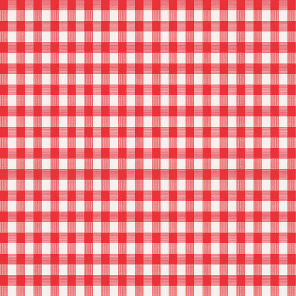 Magic Cover Red/White Checkered Vinyl Disposable Tablecloth 52 in. L X 52 in. W