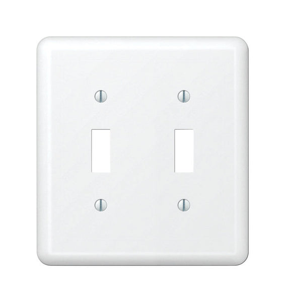 Amerelle Devon White 2 gang Stamped Steel Toggle Wall Plate 1 pk