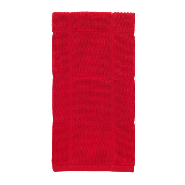 Toalla de cocina de parquet a cuadros de algodón rojo T-Fal (paquete de 6)
