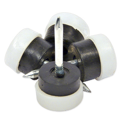 Deslizadores para muebles, clavables, acolchados, de plástico blanco, 3/4 pulg., paquete de 4.