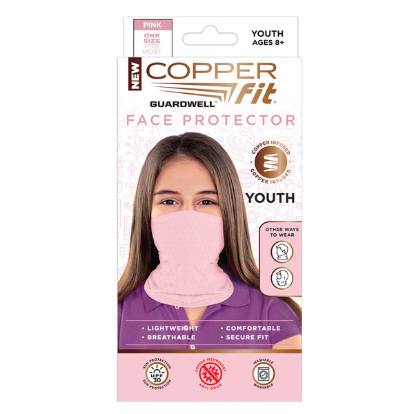 Protector facial rosa para jóvenes Copper Fit, paquete de 1