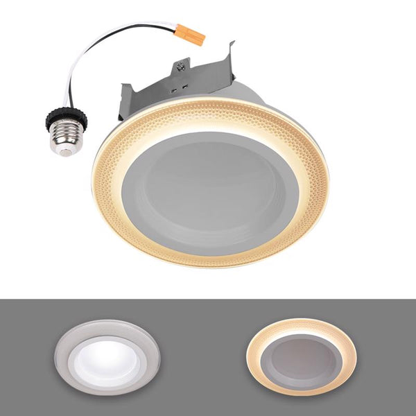 Foco empotrable LED Halo de 4 pulgadas de ancho y 9,5 W sin cubierta, color blanco cálido