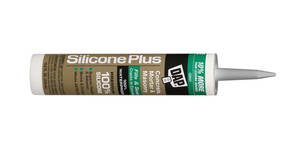 DAP Gray Silicone Concrete and Masonry Sealant 10.8 oz. (Case of 12)