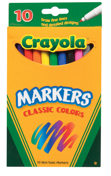Marcadores de punta fina surtidos Crayola Classic, paquete de 10