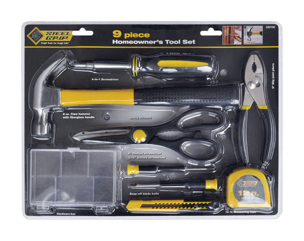 Kit de herramientas con empuñadura de acero, 9 piezas