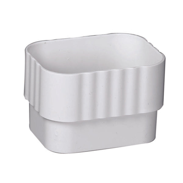 Conector de bajante de vinilo blanco Amerimax de 2,38 pulg. de alto x 3,25 pulg. de ancho x 4,25 pulg. de largo (paquete de 16)