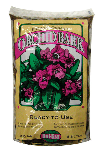 Uni-Gro Orchid Bark Brown Bark Mulch 8 qt. for All Epiphytic Orchids & Bromeliads 2 in. D Coverage