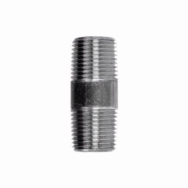Boquilla de acero negra B&K Mueller de 3/8 pulg. MPT x 2 pulg. L (paquete de 5)