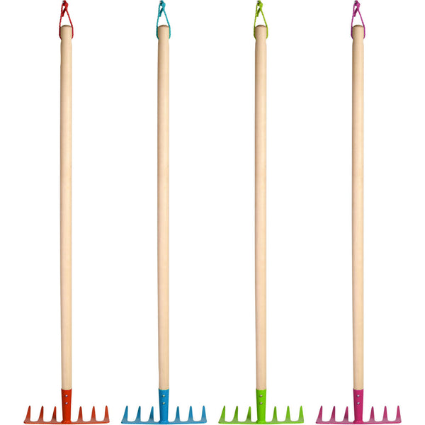 Esschert Design Childrens Metal Rake Wood Handle