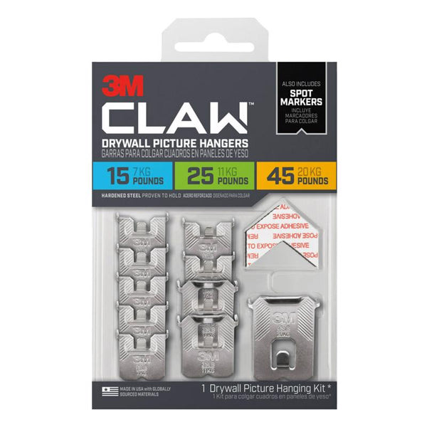 Juego de 10 ganchos para colgar cuadros en yeso 3M Claw de 45 lb
