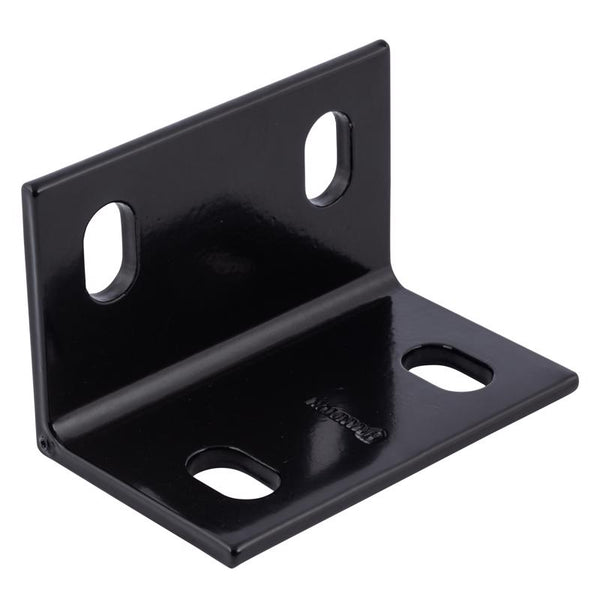 Soporte interior/exterior de acero negro Hampton de 4,62 pulg. de alto x 3 pulg. de ancho x 1/4 pulg. de profundidad
