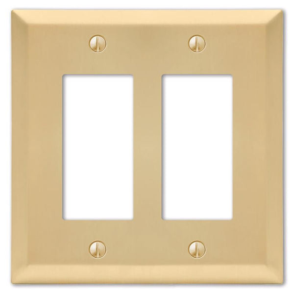 Placa de pared decorativa de acero estampado de latón satinado Amerelle Century, 2 unidades, paquete de 1 - Oferta de la semana