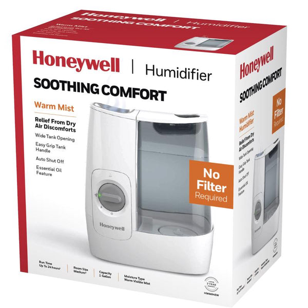 Humidificador mecánico a vapor Honeywell Soothing Comfort de 1 galón y 120 pies cuadrados