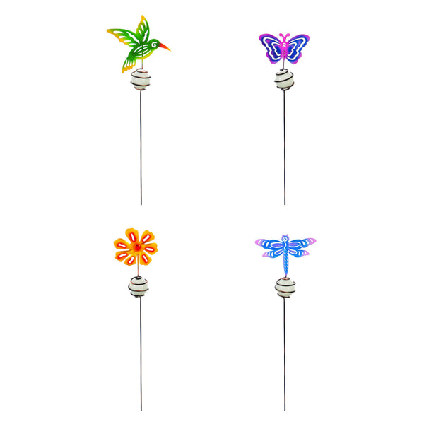 Estaca para maceta de hierro multicolor de 15 pulgadas de alto de Meadow Creek (paquete de 12)