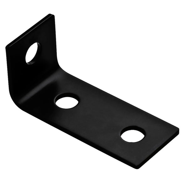 Hampton 3-1/2 in. H X 1-1/2 in. W X 1/8 in. D Black Steel Offset Leg Corner Brace (Pack of 10)