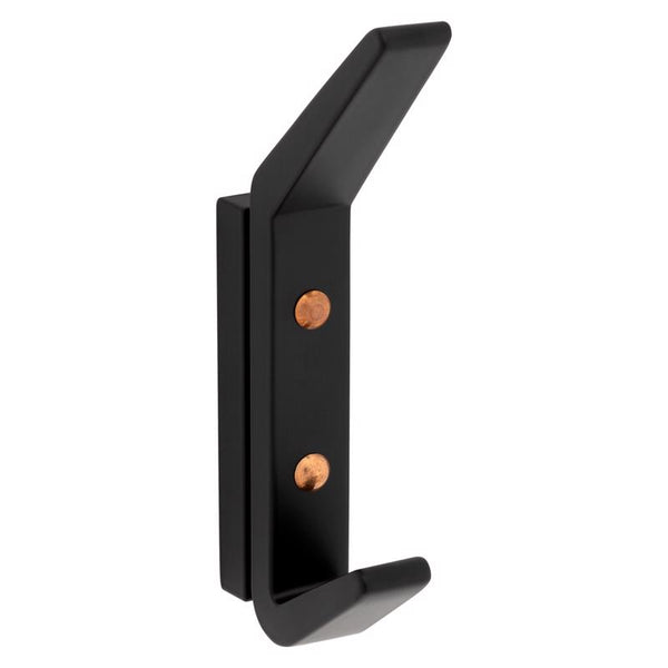 Gancho en forma de L de 4-3/4 in de aluminio negro mate de National Hardware Reed, 25 lb, paquete de 1