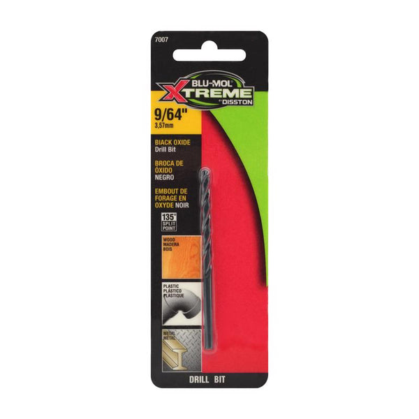 Broca para acero de alta velocidad Blu-Mol Xtreme de 9/64 pulg., paquete de 1
