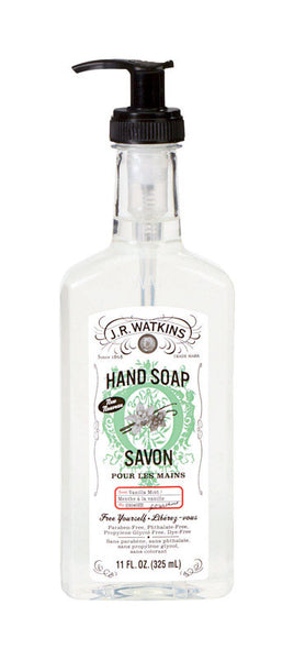 J.R. Watkins Vanilla Mint Scent Liquid Hand Soap 11 (Pack of 6)