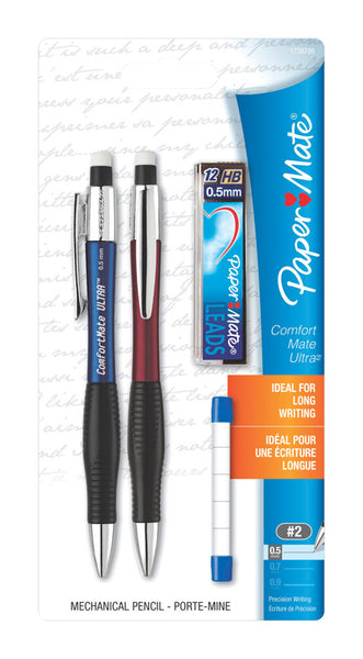 Lápiz mecánico Papermate Comfort Mate Ultra HB, paquete de 2 (paquete de 6)