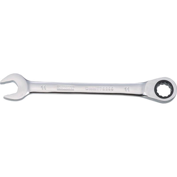 Llave combinada de trinquete métrica DeWalt de 11 mm x 11 mm, 12 puntas, 5-25/32 pulg. de largo, 1 pieza