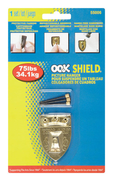 Colgador de cuadros con escudo HILLMAN OOK, 75 lb, paquete de 1