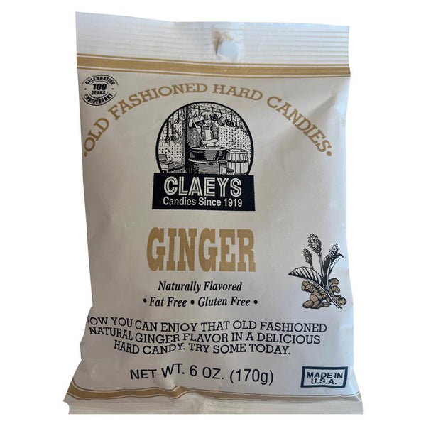 Caramelo duro de jengibre a la antigua Claeys, 6 oz