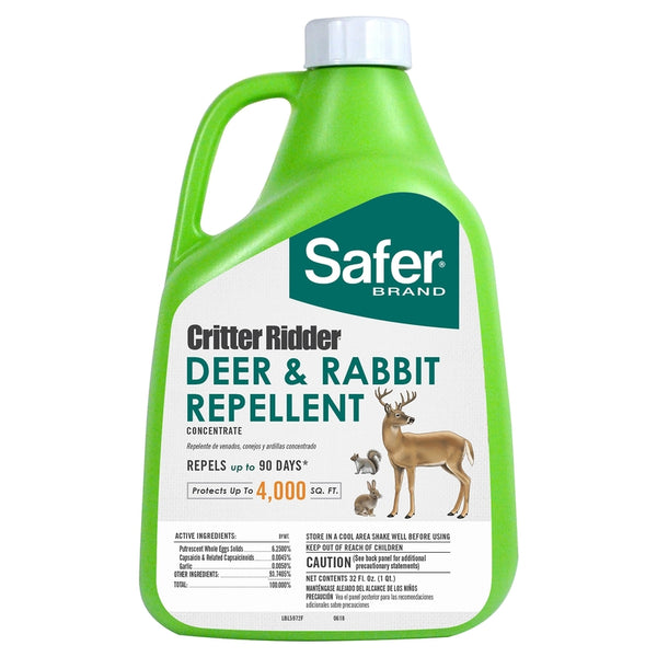 Concentrado repelente de animales Safer Critter Ridder de 32 oz para ciervos y conejos