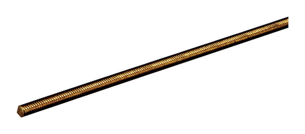 Boltmaster 3/16 in. Dia. x 12 in. L Threaded Brass Rod 1 pk