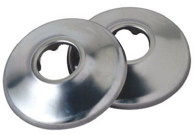 Shallow Pipe Cover, Chrome Finish Flange, for .375-In. Iron Pipe or 5/8-In. Cooper Tube 2-Pk.