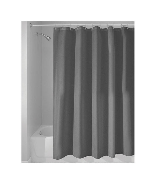 Cortina de ducha de poliéster de color gris carbón de InterDesign de 72 pulgadas de alto x 72 pulgadas de ancho (paquete de 4)