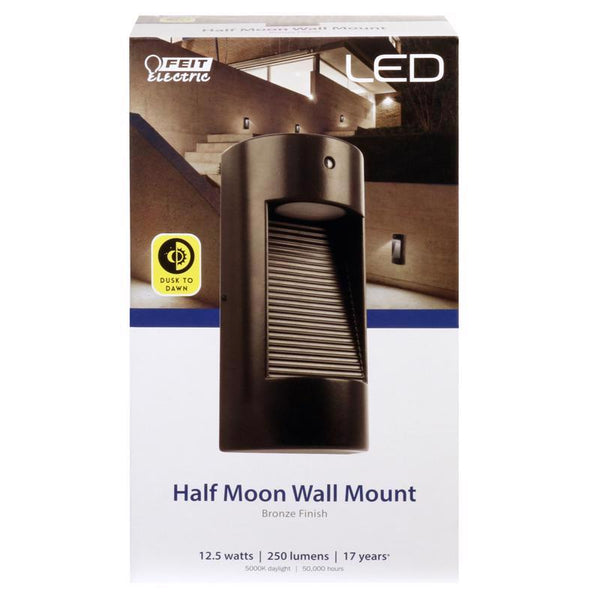 Luz LED de seguridad con cableado fijo de bronce de Feit LED Dusk to Dawn