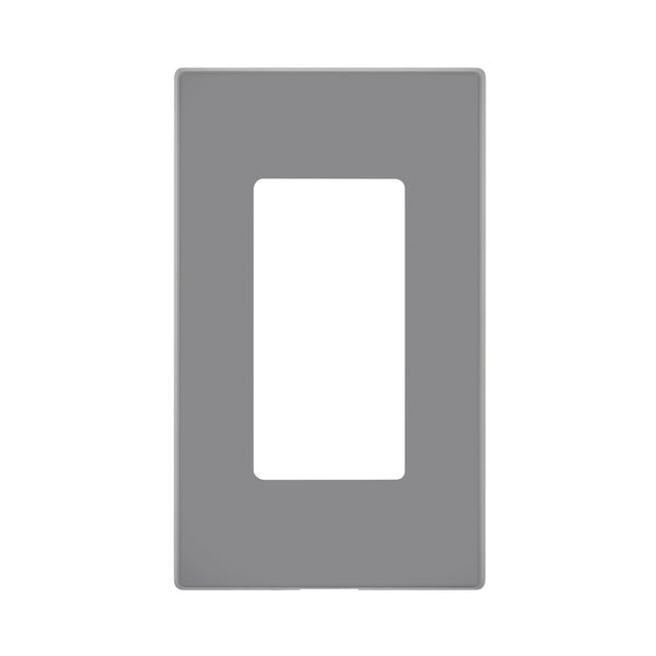 Leviton Decora Light Gray 1-Gang Polycarbonate Screwless Wall Plate 4.61 Hx2.75 W in.