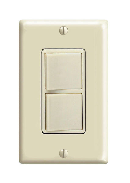 Leviton Decora 15 amps Single Pole Rocker Switch Ivory 1 pk