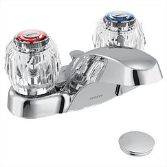 Grifo de baño cromado de dos manijas