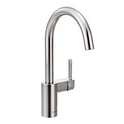 Grifo de cocina de arco alto con una sola manija y cromado