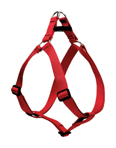 Arnés de nailon para perros de color rojo y blanco Basic Solids de LupinePet