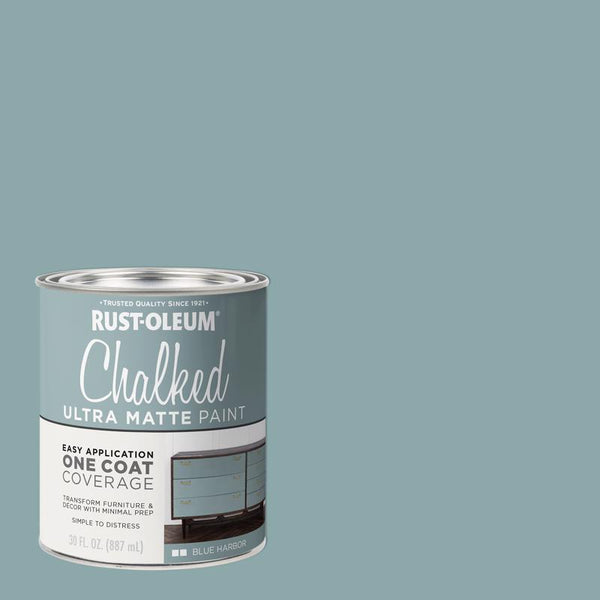 Rust-Oleum Chalked Ultra Matte Blue Harbor Water-Based Acrylic Chalk Paint 30 oz (Pack of 2)