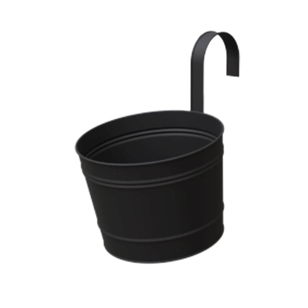 Panacea 10.5 in. H X 8 in. D Metal Over The Rail Planter Black (Pack of 6)