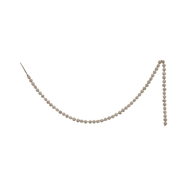 Creative Co-Op White Bead Garland Indoor Christmas Decor 1 in. (Pack of 6)