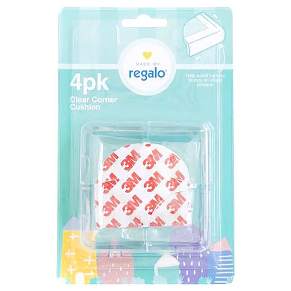 Cojines de esquina de goma suave transparentes de Regalo, paquete de 4