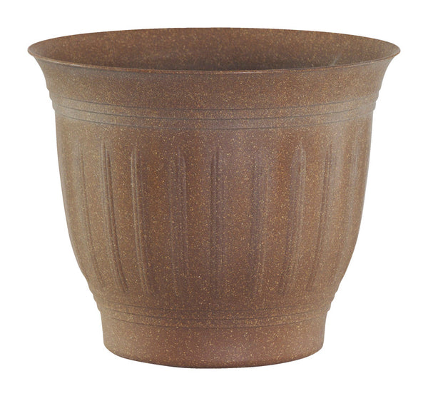 Bloem 16.4 in. H x 19.8 in. Dia. Plastic Flower Pot Dark Earth (Pack of 6)