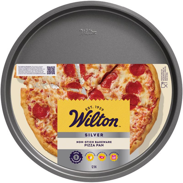 Wilton Silver 12 in. Pizza Pan Black 1 pc (Pack of 6)