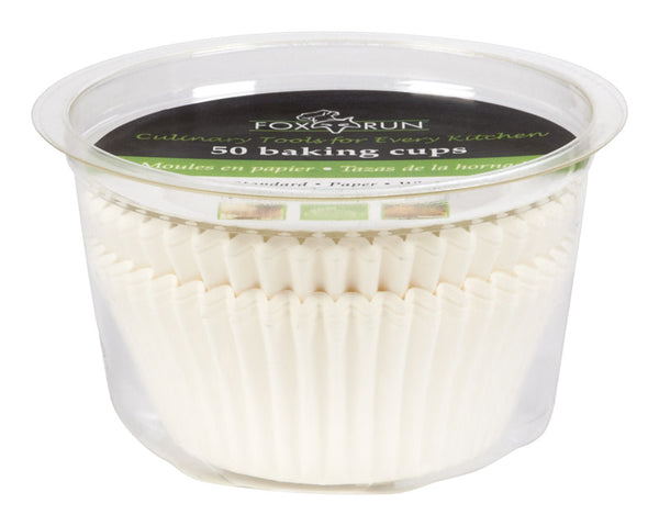 Moldes para muffins Fox Run de 3 pulgadas de ancho, color blanco, 50 unidades