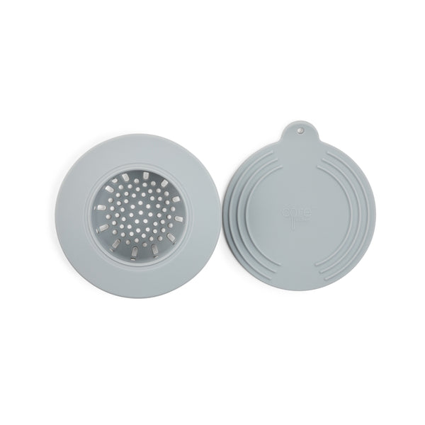 Colador de fregadero de silicona gris con tapón de Core Kitchen