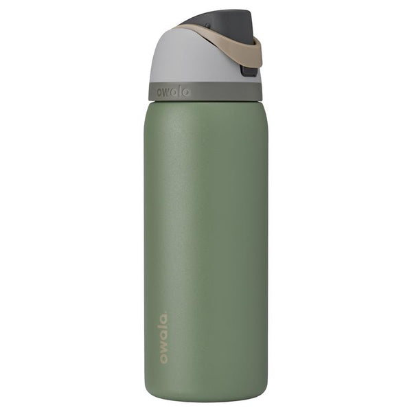 Botella de agua Owala FreeSip de 797 ml (24 onzas líquidas) Green House sin BPA con tapa con boquilla