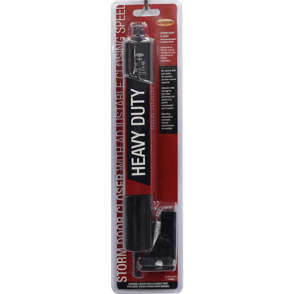 Cierrapuertas neumático de aluminio negro para trabajo pesado Larson