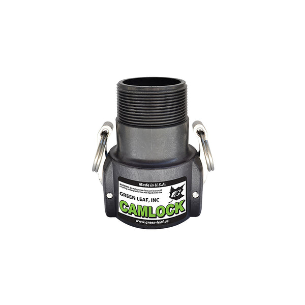 Acoplador de polipropileno Camlock Green Leaf de 2 pulg. hembra x 2 pulg. de diámetro MNPT, paquete de 1