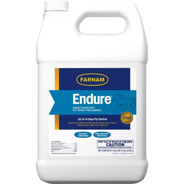 Spray contra moscas Endure resistente al sudor para caballos, 1 galón.
