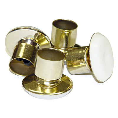 Guías giratorias para muebles, latón dorado/plástico, 5/8 pulg., paquete de 4.