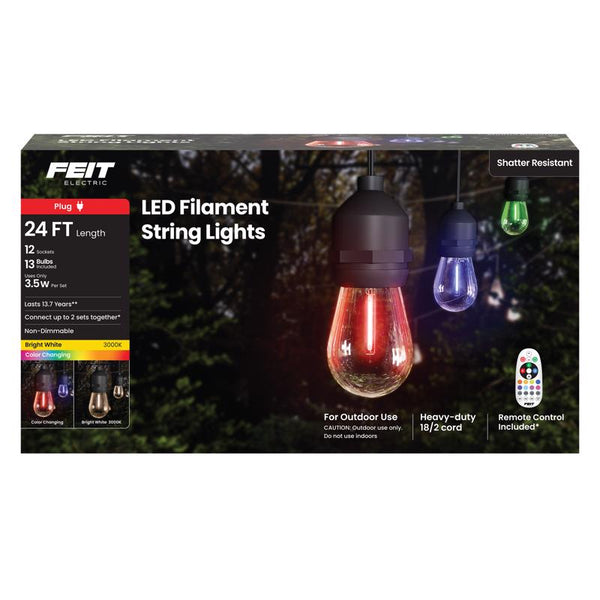 Guirnalda de luces LED Feit con control remoto, multicolor, 7,3 m, 13 luces - Oferta de la semana